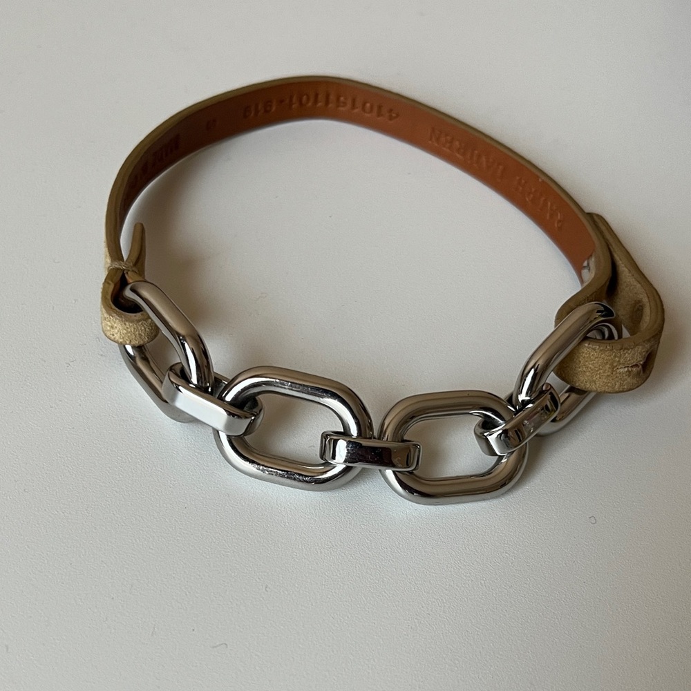 Ralph Lauren Tan Leather Choker
